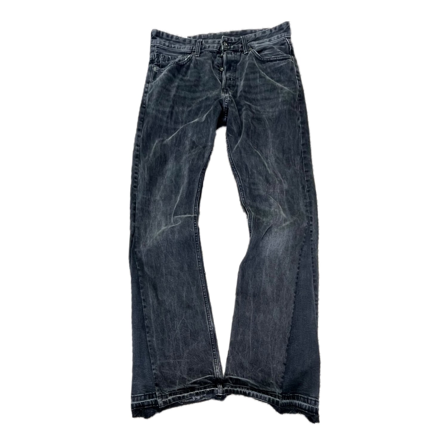 Simple Flared Jeans (Fekete)
