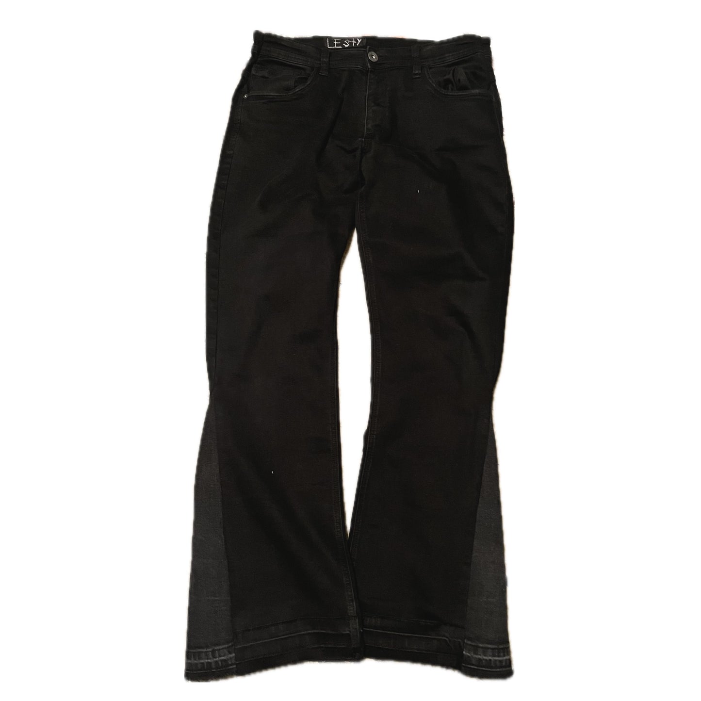 Simple Flared Jeans (Fekete)