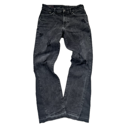Simple Flared Jeans (Fekete)