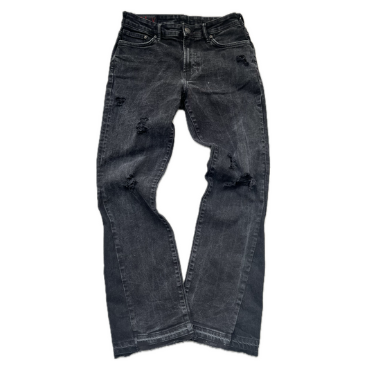 Simple Flared Jeans (Fekete)
